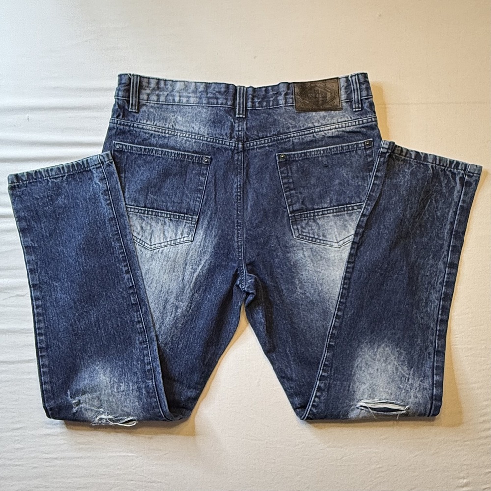 Southpole Jeans Mens 34x32 Distressed Denim Straight Leg Authentic Collection - Picture 2 of 8